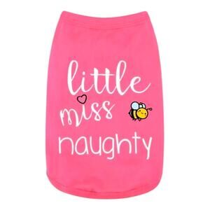 Little Miss Naughty Puppy Summer T-Shirt Pullover Tee Small Breeds SZ XL